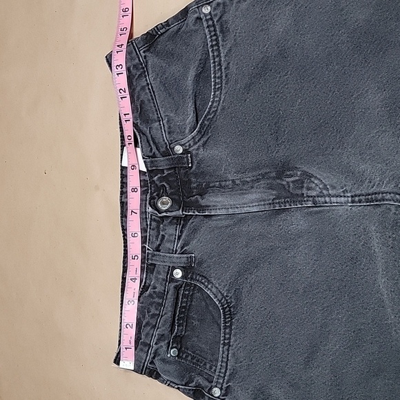 &Denim Size 6 Washed Black 90's Baggy Jeans Ultra High Waist, Gently Used Cond. - Picture 2 of 13